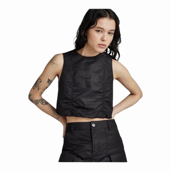 G-Star RAW MA-1 Sleeveless Cropped Puffer Tank Streetwear Techwear NWT Small - Picture 1 of 16